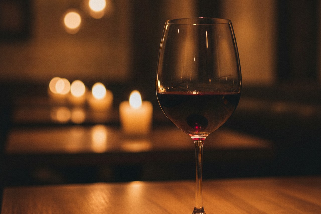 夜のグラス